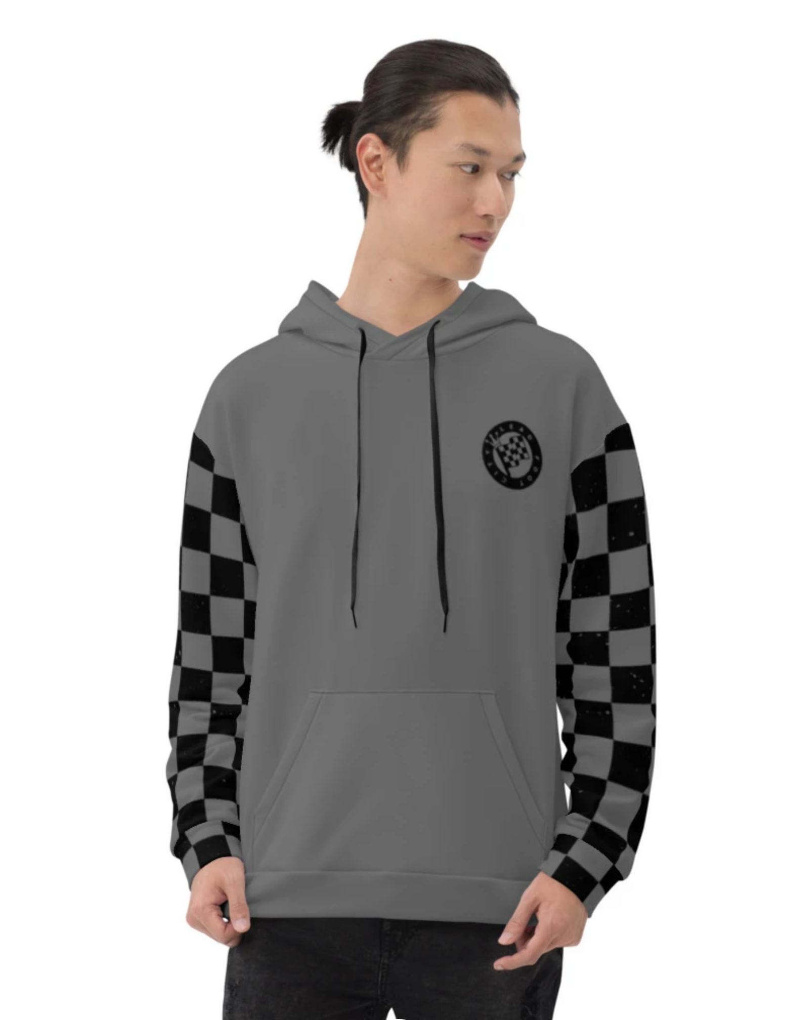 Hoodie with checkered sleeves outlet